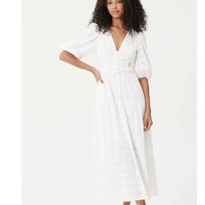 NICHOLAS Celie Dress in Blue & White Eyelet